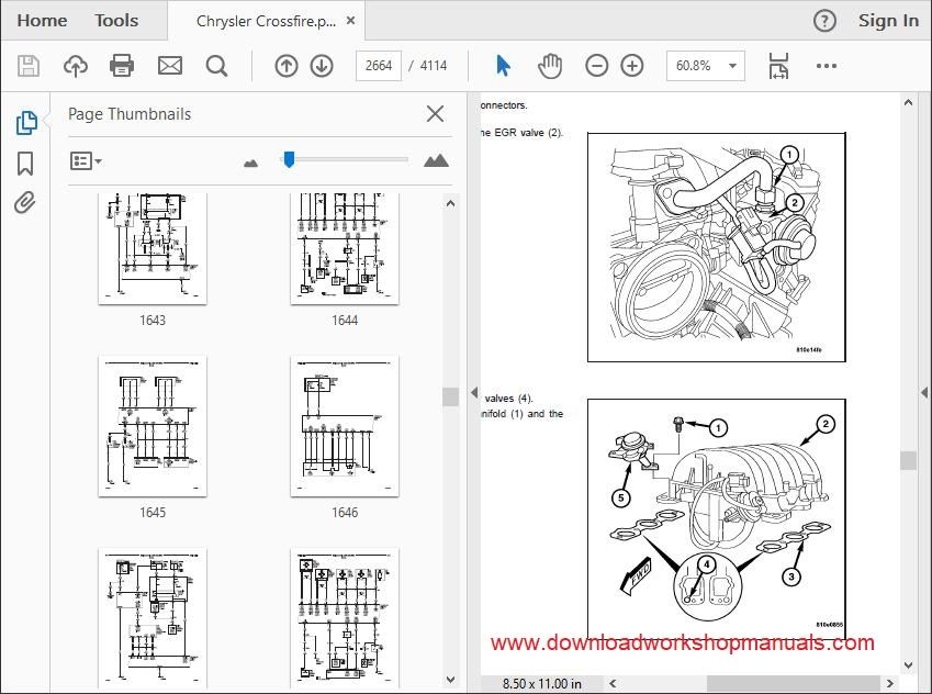 Chrysler Crossfire Workshop Manual and Wiring Diagrams Download